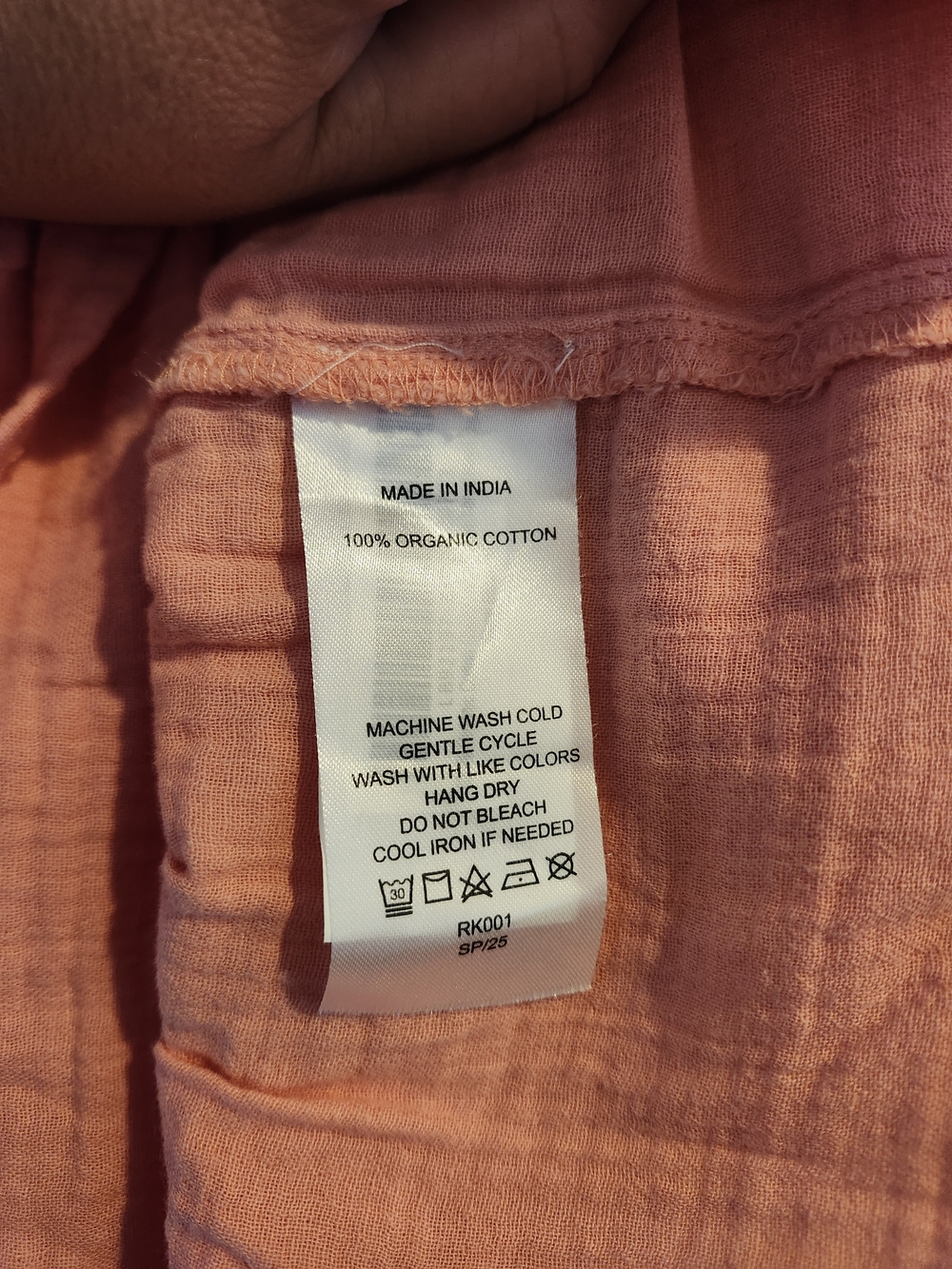 NWT Quince Organic Cotton Gauze Tiered Mini Dress Coral Blush M - Picture 5 of 6